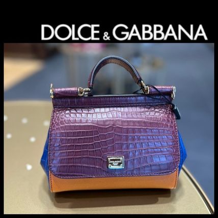 関税込 ドルチェ＆ガッバーナ SICIlY Largeハンドバッグ デニム Dolce & Gabbana ドルチェ＆ガッバーナ Sicily デニム