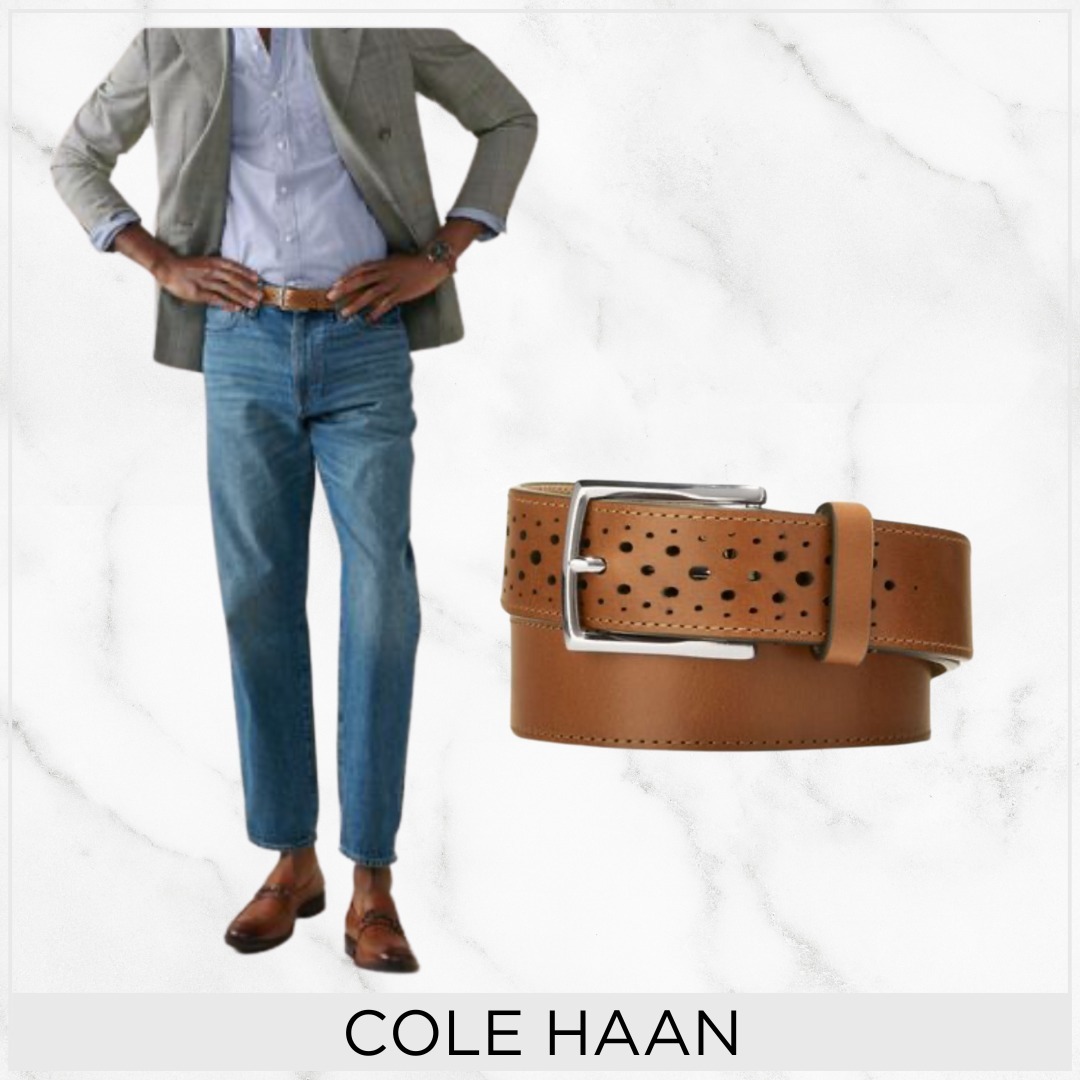 【クラシックスタイル】ColeHaan 32MMWashington PerforatedBelt