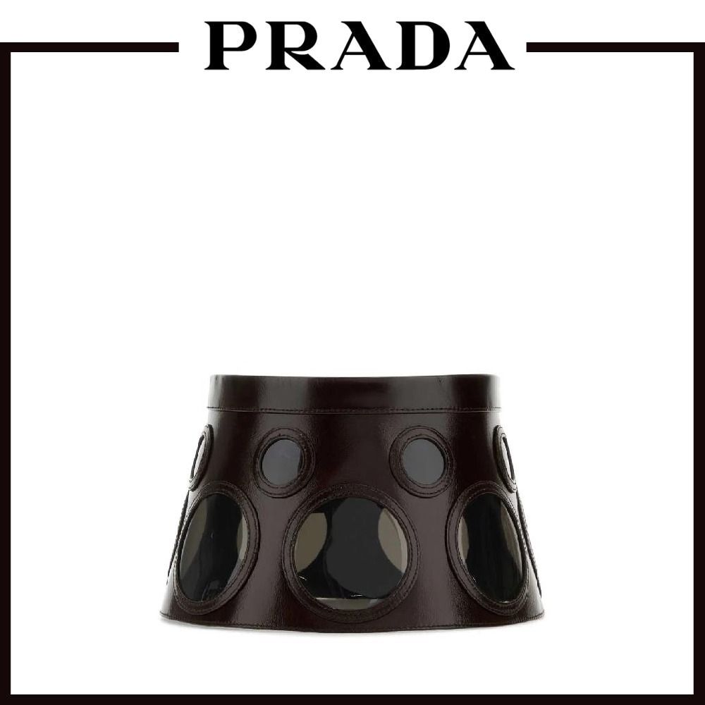 【関税込＆追跡】PRADA レザーバイザーハット