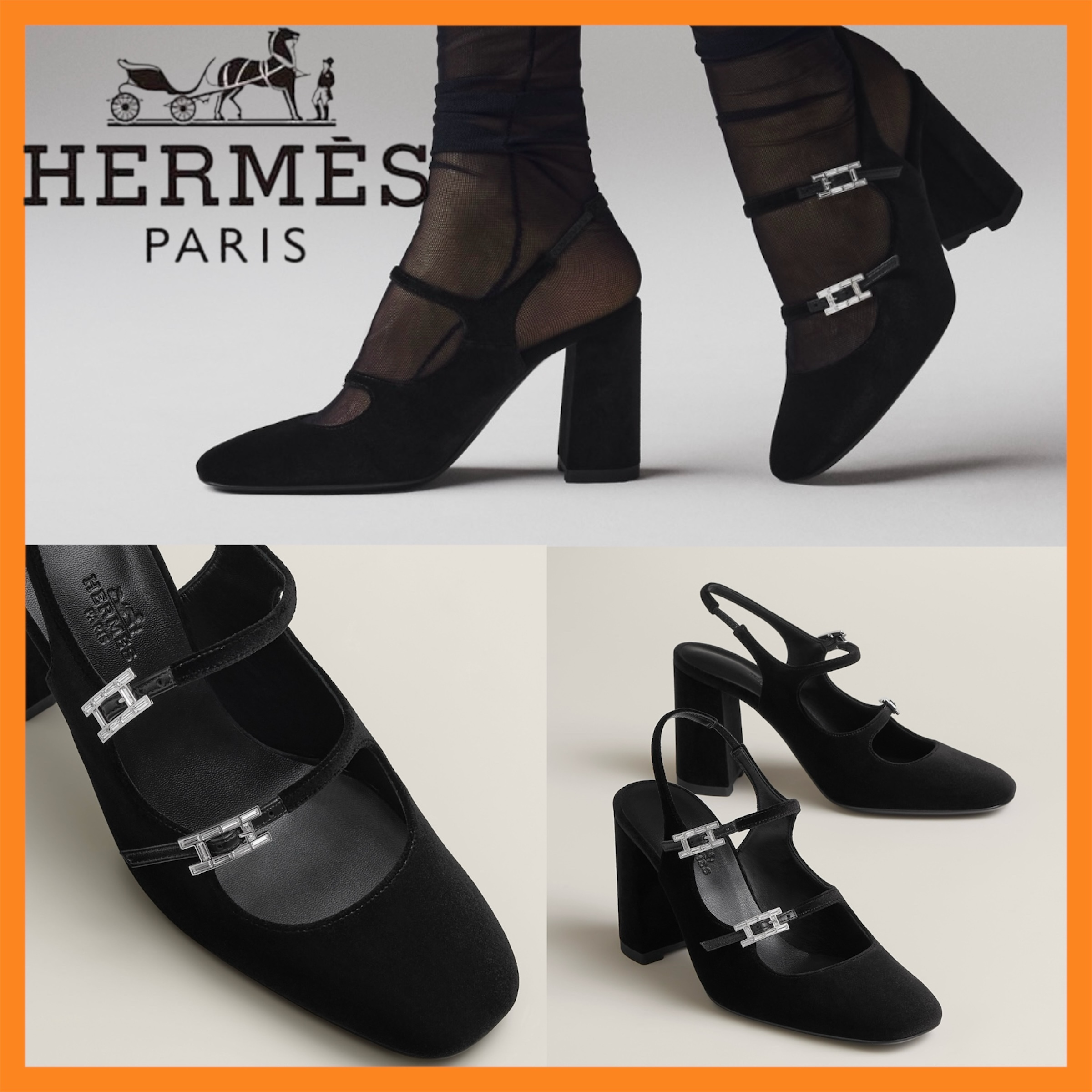 【気品溢れる♪】HERMES Escarpins Jackie 90
