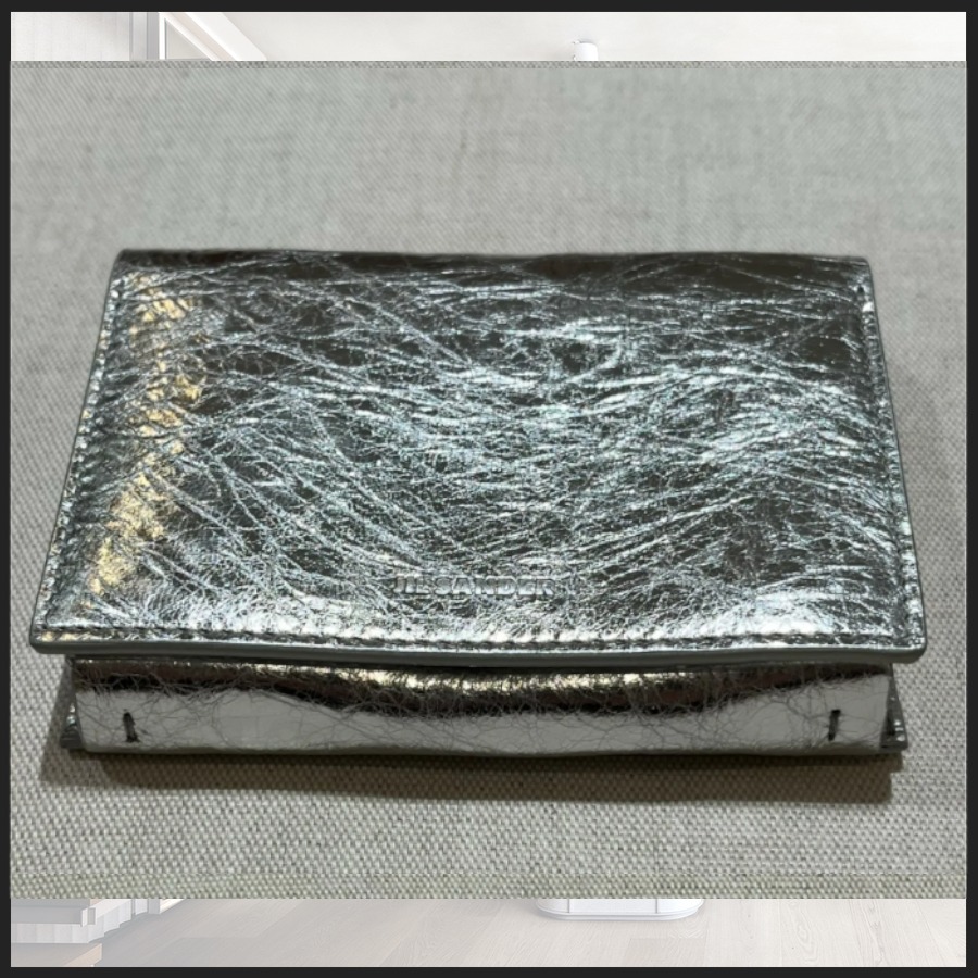 直営店☆JIL SANDER☆SALE! メタリック レザー カードケース