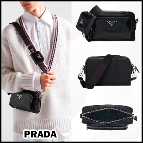 ★【PRADA】 Re-Nylon ブラッシュドレザークロスバッグ★