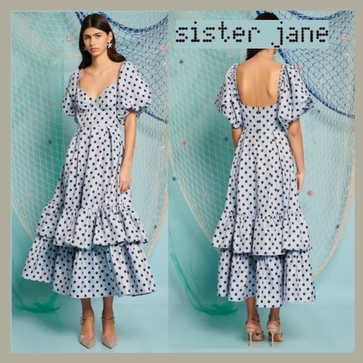 Sister Jane ベイ ドット柄 マキシ ドレス