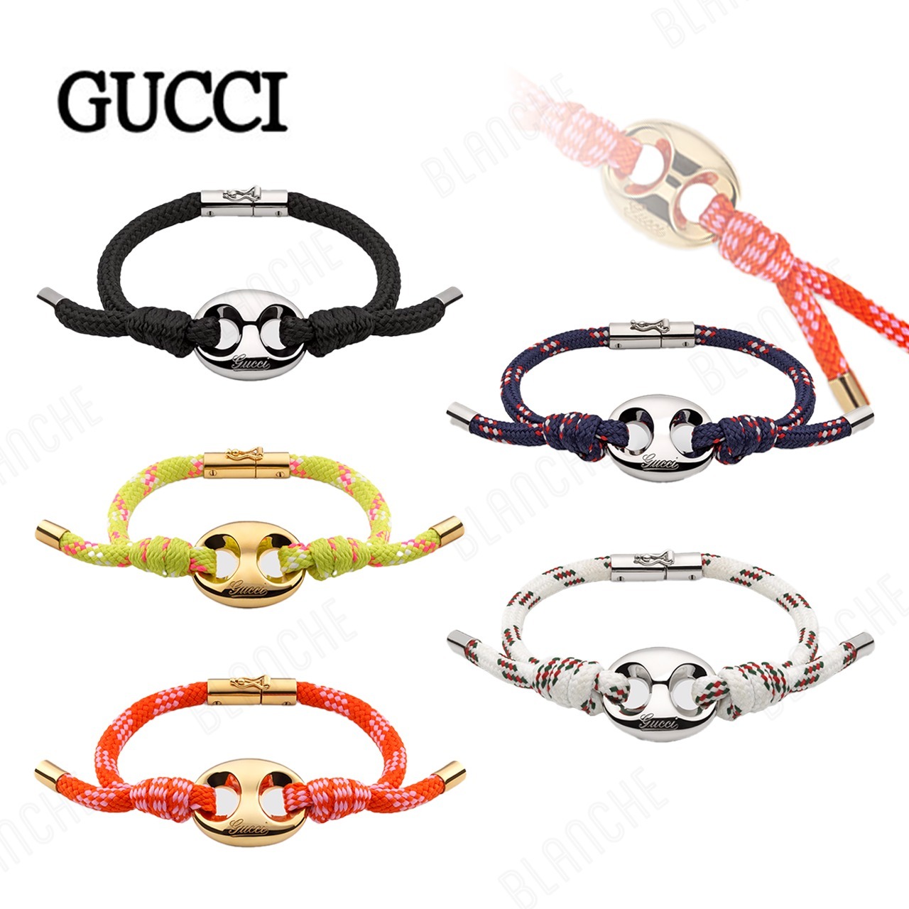 【GUCCI】〔グッチ マリナ チェーン〕ファブリック ブレスレット