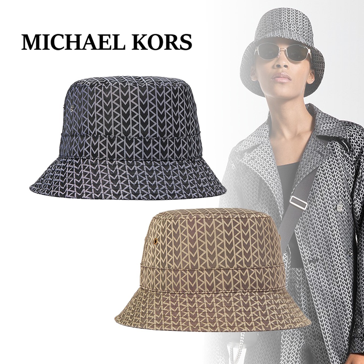 【MICHAEL KORS】MK2000 ロゴ ジャカード バケットハット