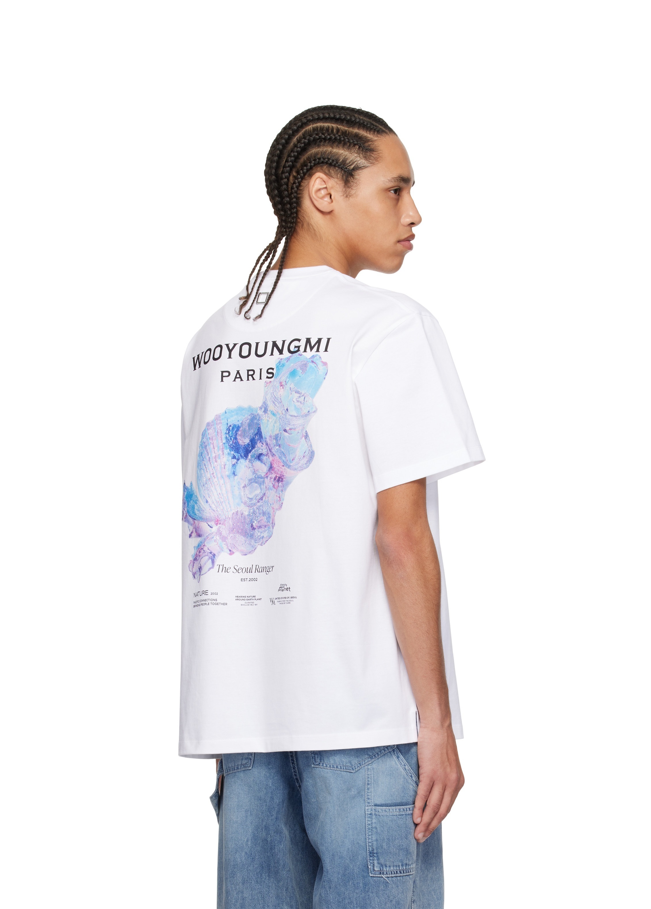 ★Wooyoungmi★3D Coral Back Logo T-Shirt -25SS★White