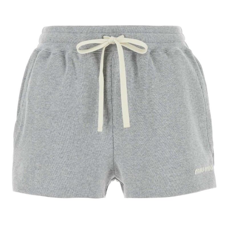 ショートパンツ MiuMiu FW25 Grey cotton shorts (MJP345SOOO17JV F0031)