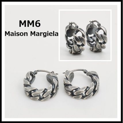 MM6 Maison Margiela フープピアス | シルバートーン | FARFETCH JP
