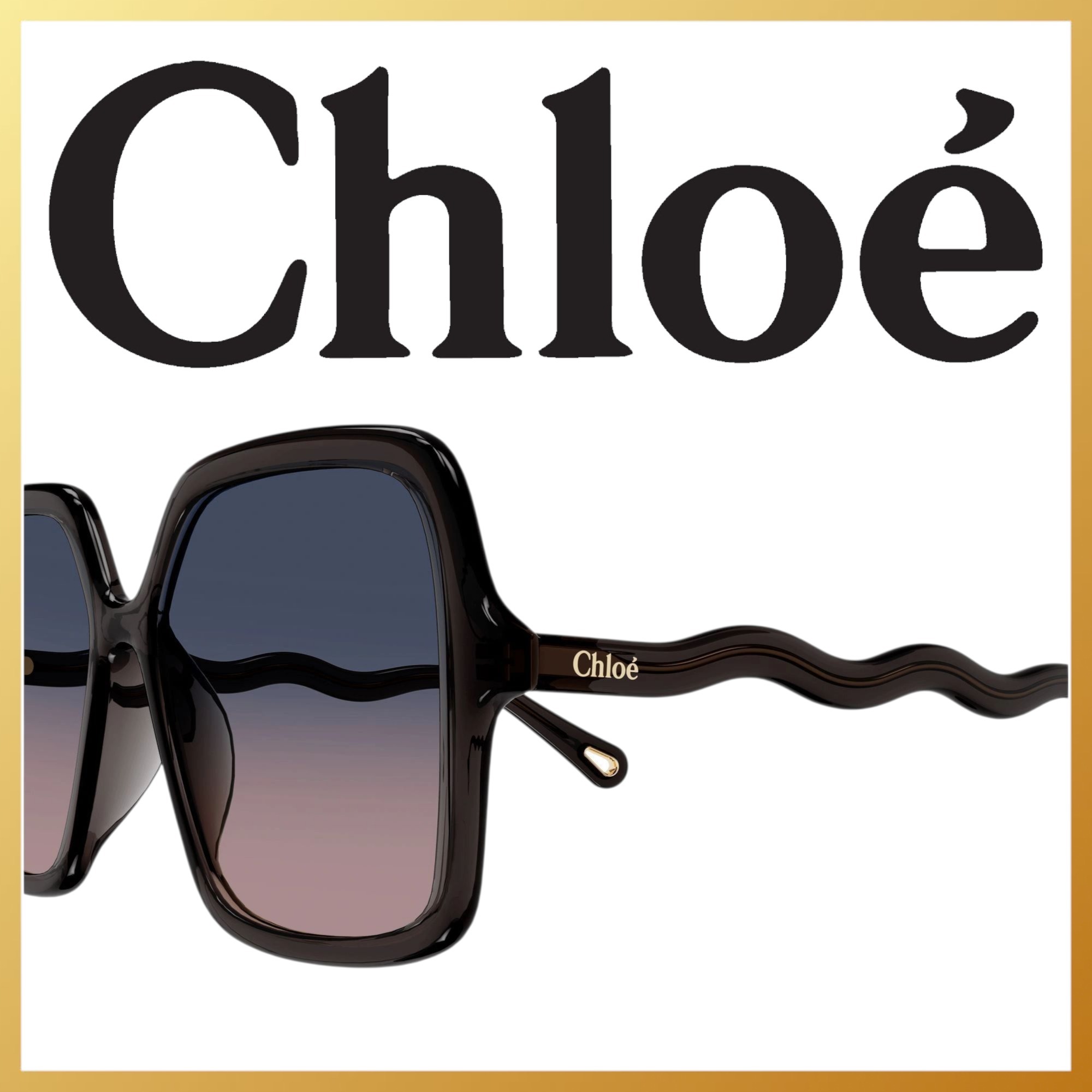 ● CHLOE ● サングラス Transparent Grey / Blue Gradient 59mm