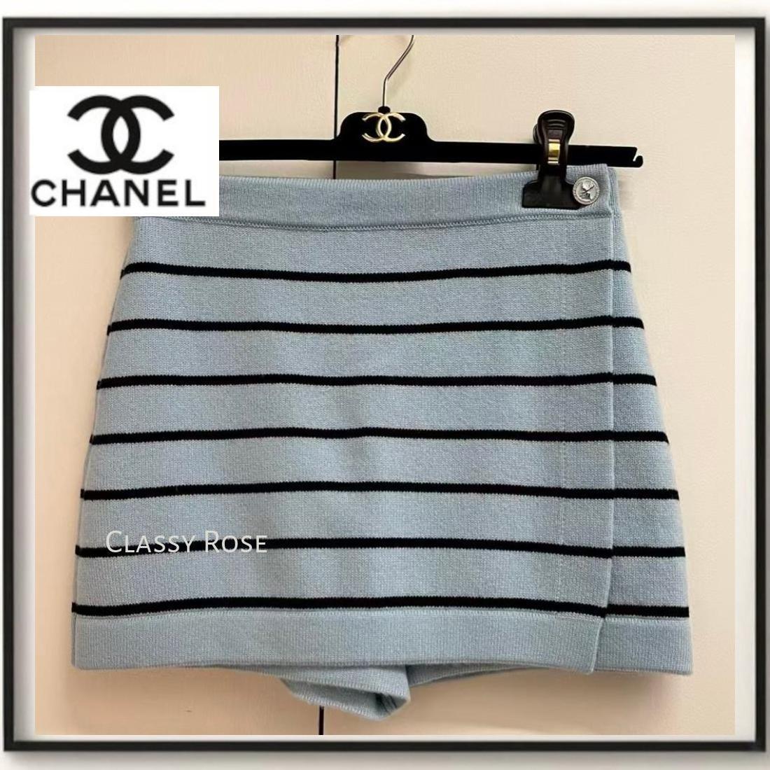 お洒落上級者★CHANEL カシミヤボーダー キュロットスカート