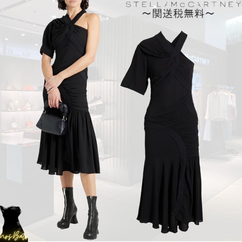 STELLA MCCARTNEY クレープ ワンピース ワンスリーブ 関送無
