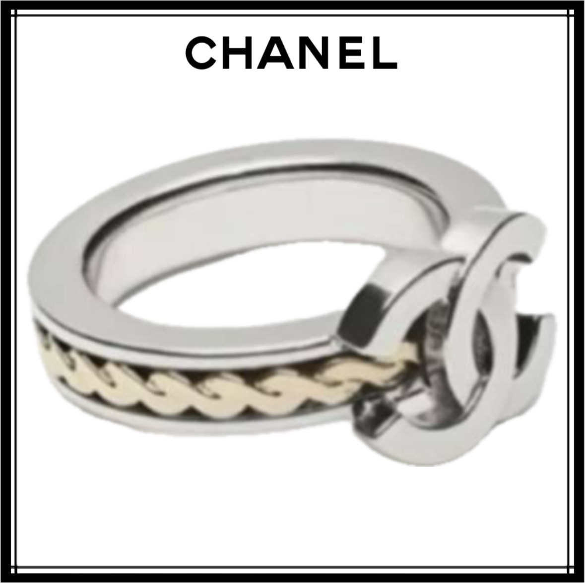 《大きめのデザインが可愛い♪》CHANELリング CCシャネル