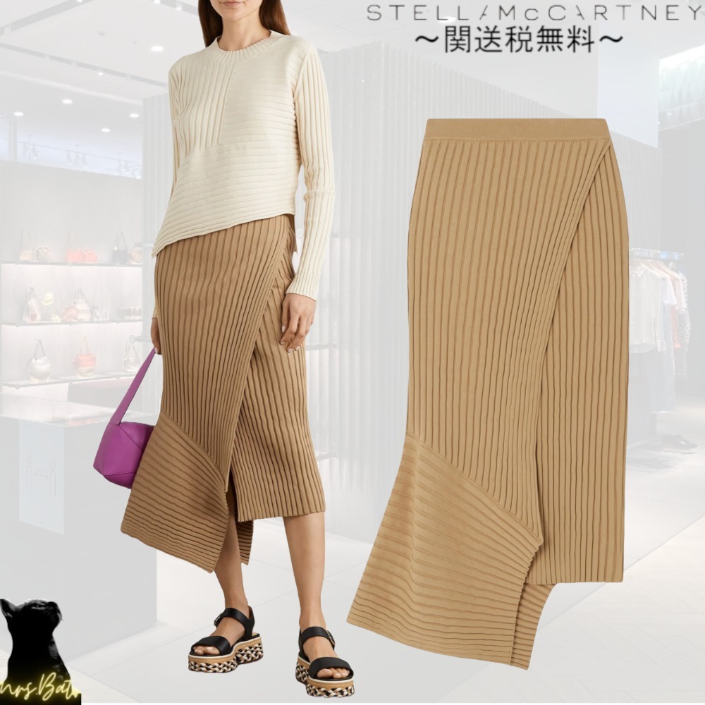 STELLA MCCARTNEY リブコットン スカート アシンメトリー 関送無
