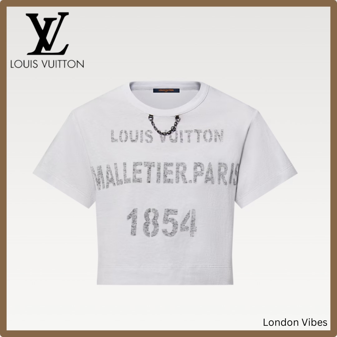 チェーンがお洒落☆LouisVuitton クロップド Tシャツ レディース