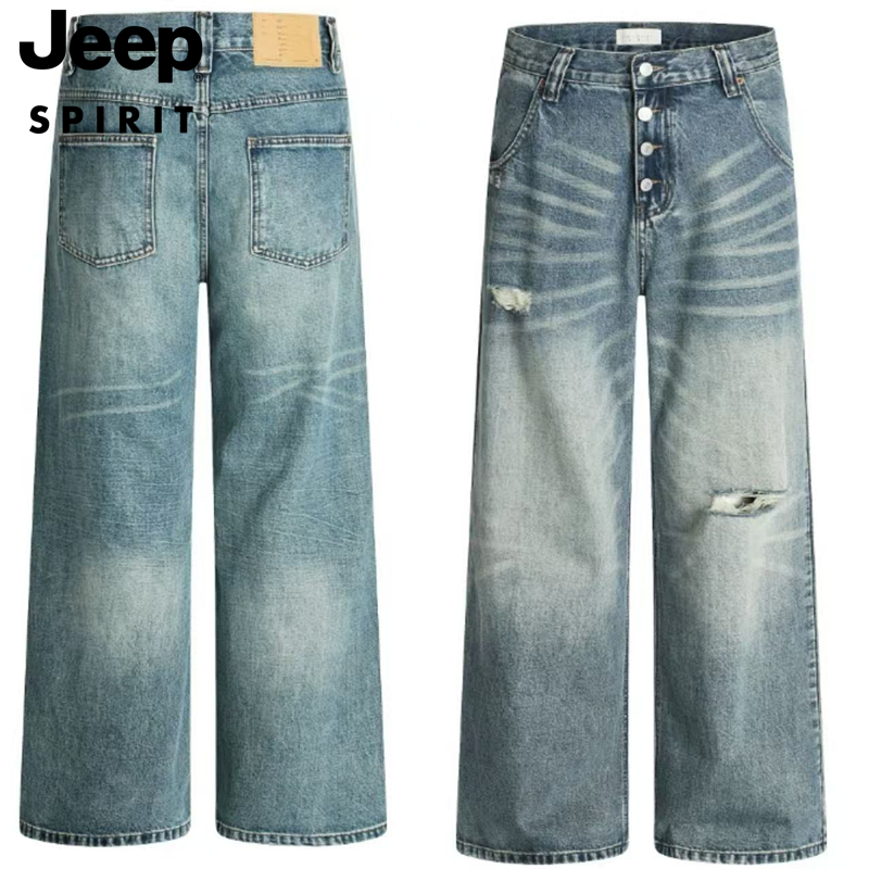 jeep デニムパンツ ストリートウォッシュドダメージ加工