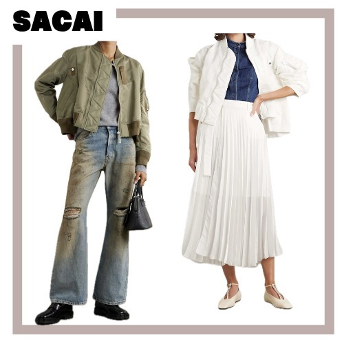 [SACAI]グログラントリムのシェルボンバージャケット