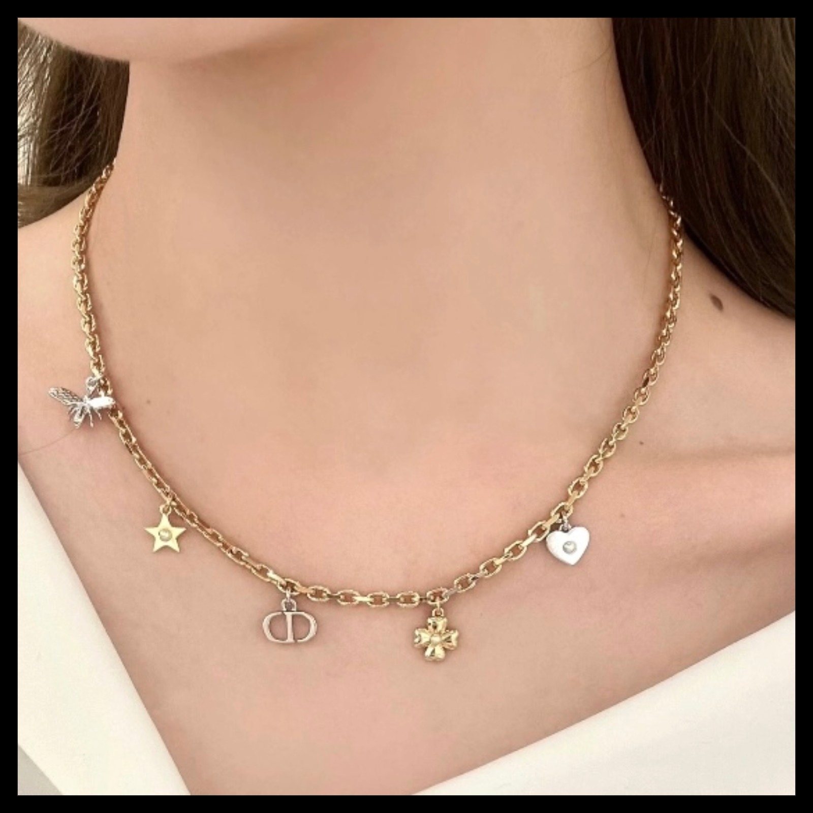 【大人可愛い♪】DIOR★Petit CD Lucky Charms ネックレス