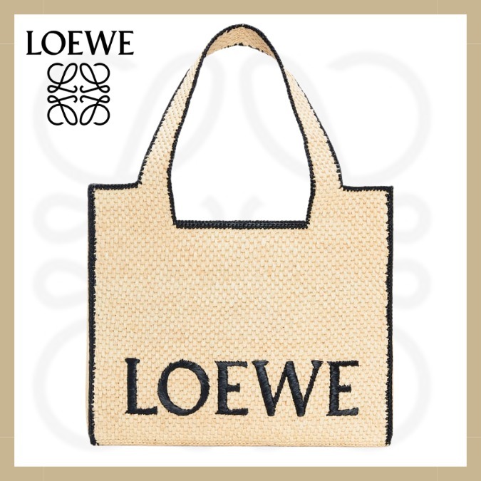 ★LOEWE★ ロエベフォント トート ラージ（ラフィア）