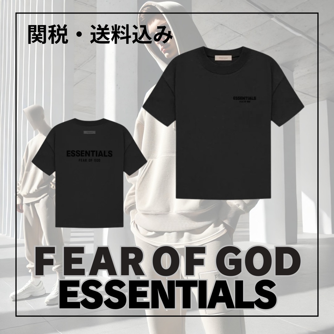関税込み＊FEAR OF GOD ESSENTIALS＊SS22 ロゴ Tシャツ ブラック