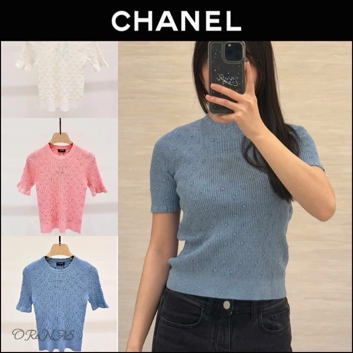 【コーデの主役に可愛い】CHANEL ロゴ入り トップス カットソー
