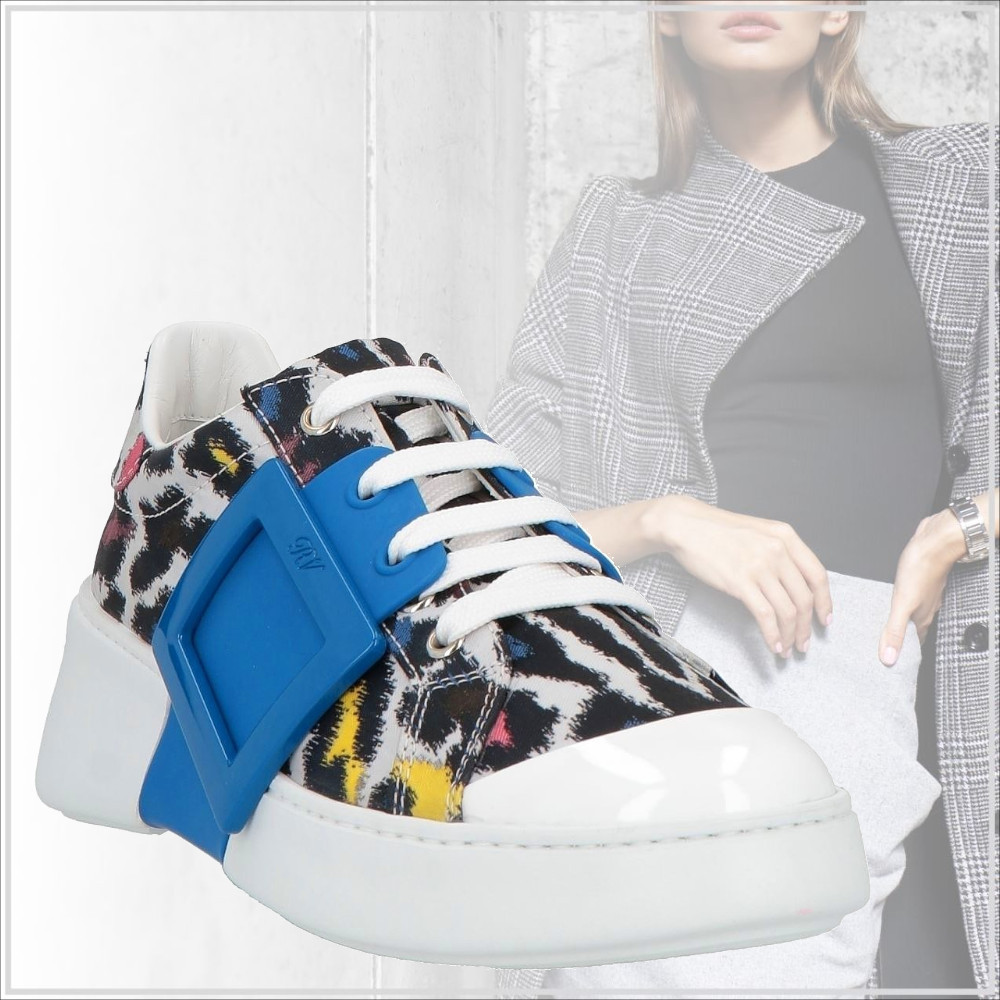 一目惚れ級【Roger Vivier】ジャカード素材 ヒョウ柄 スニーカー
