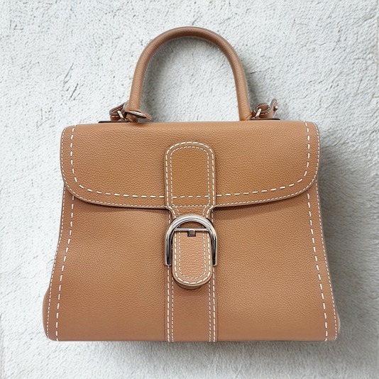 美品【デルヴォー】ステッチ ハンドバッグ ブリヨンMM