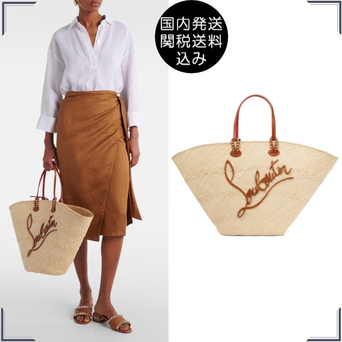 国内発 Christian Louboutin Cabata Large raffia トートバッグ