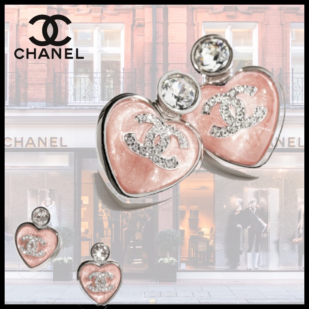 CHANEL 【ぷっくりピンクが可愛い♡】ハートレジンピアス