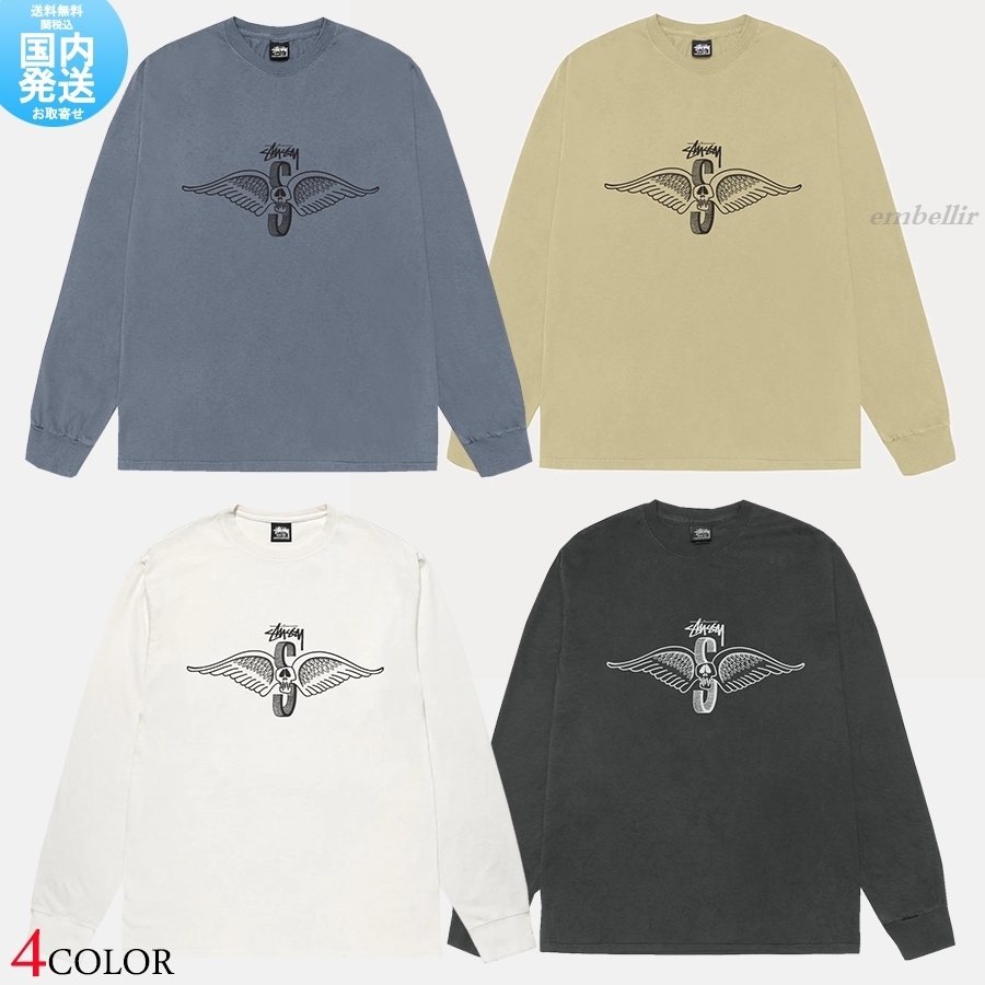 国内発送 送料関税込 日本完売 STUSSY SKULL WINGS LS TEE ロンT