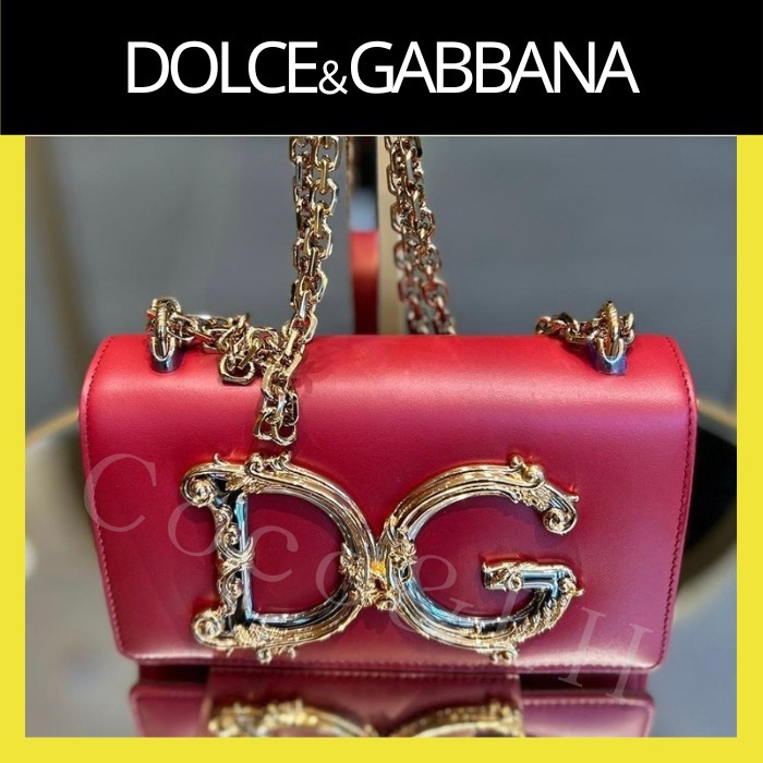 DOLCE&GABBANA DGロゴ入り ゴールドチェーン ショルダーバッグ