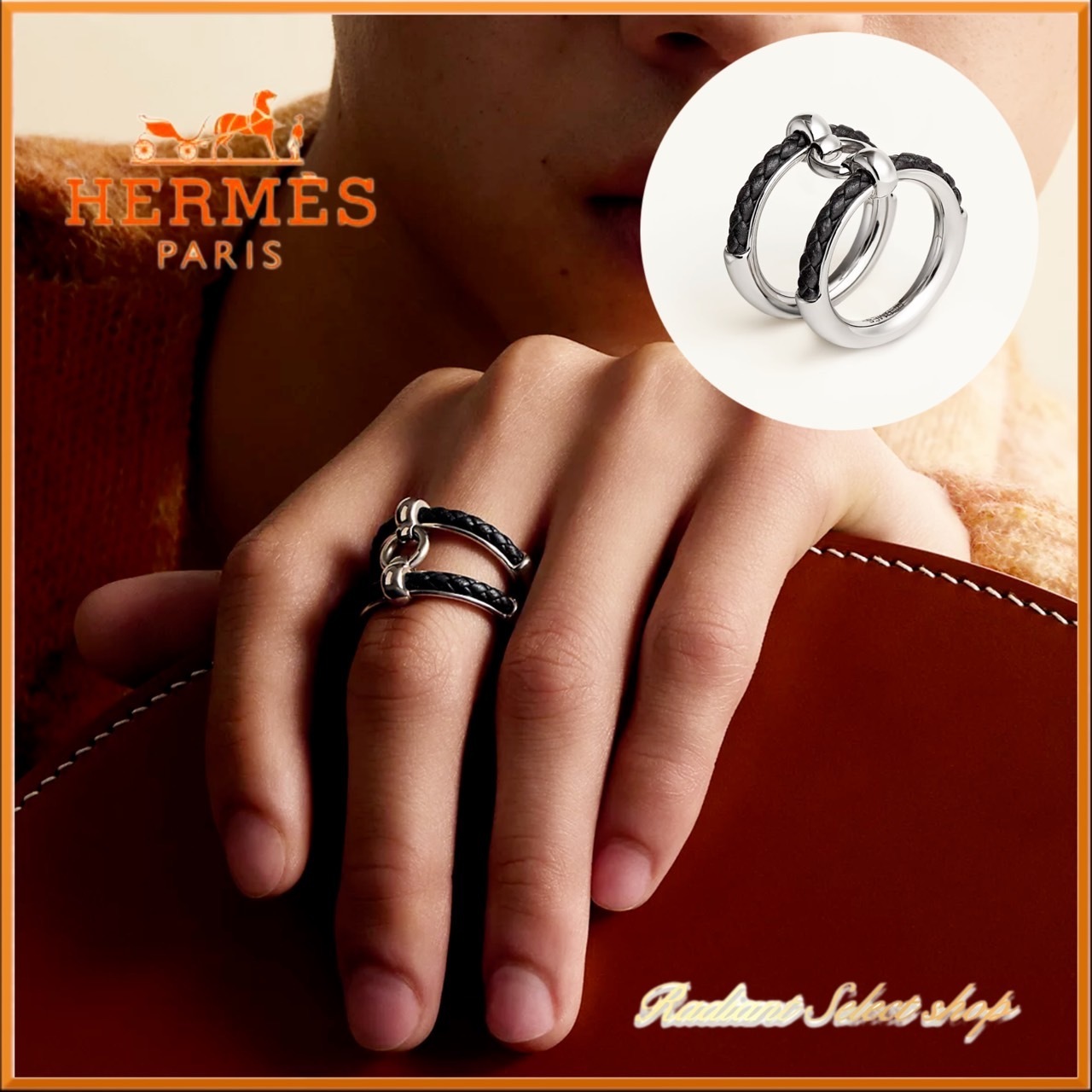 【メンズに大人気】HERMES リング 《フリビュスティエ》メタル