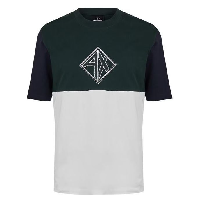 ARMANI EXCHANGE★半袖 クルーネック ロゴ ツートーン Tシャツ