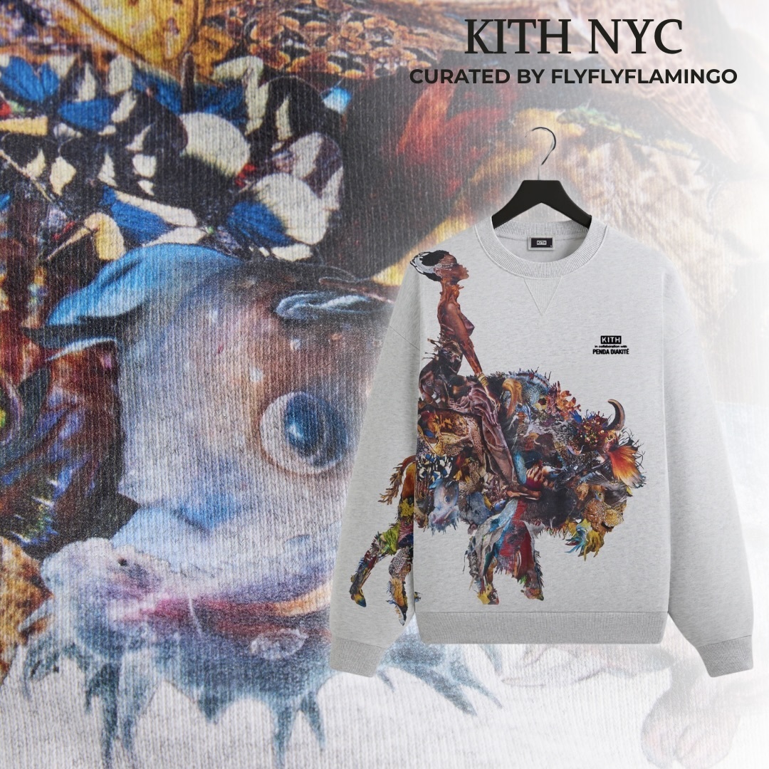 【KITH NYC】PendaDiakite 絵画プリント クルーネックトレーナー