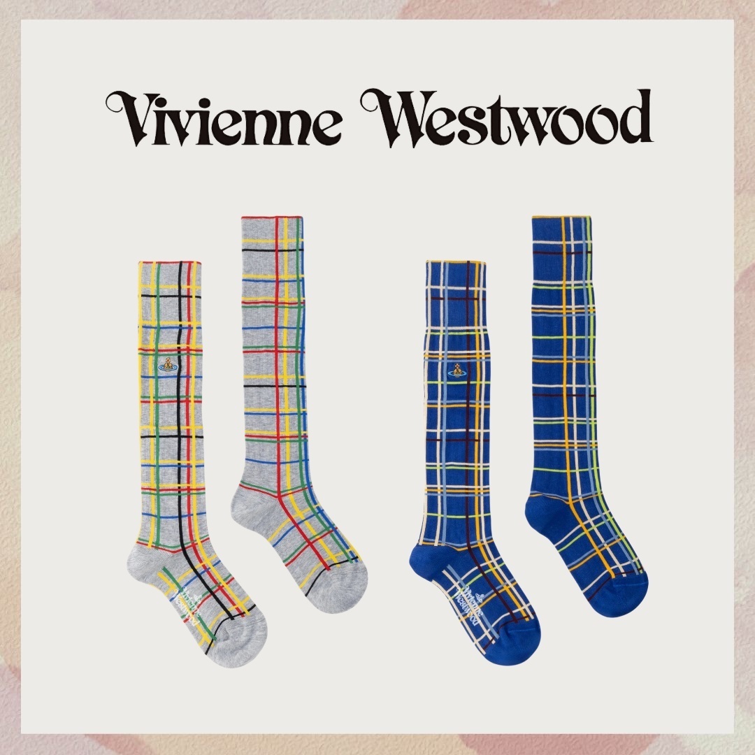 【Vivienne Westwood】ABSTRACT CHECK ハイソックス