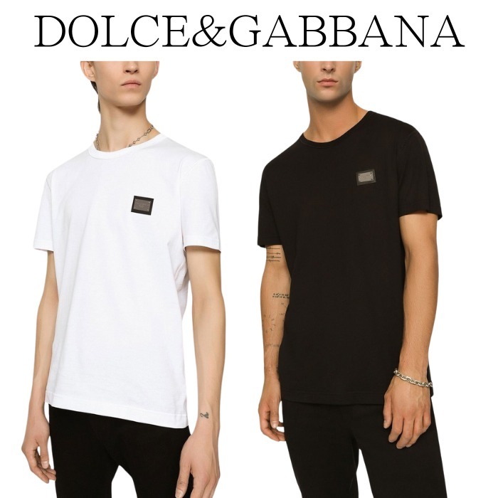 セール【DOLCE&GABBANA】ブランドタグプレート付き Tシャツ 2色
