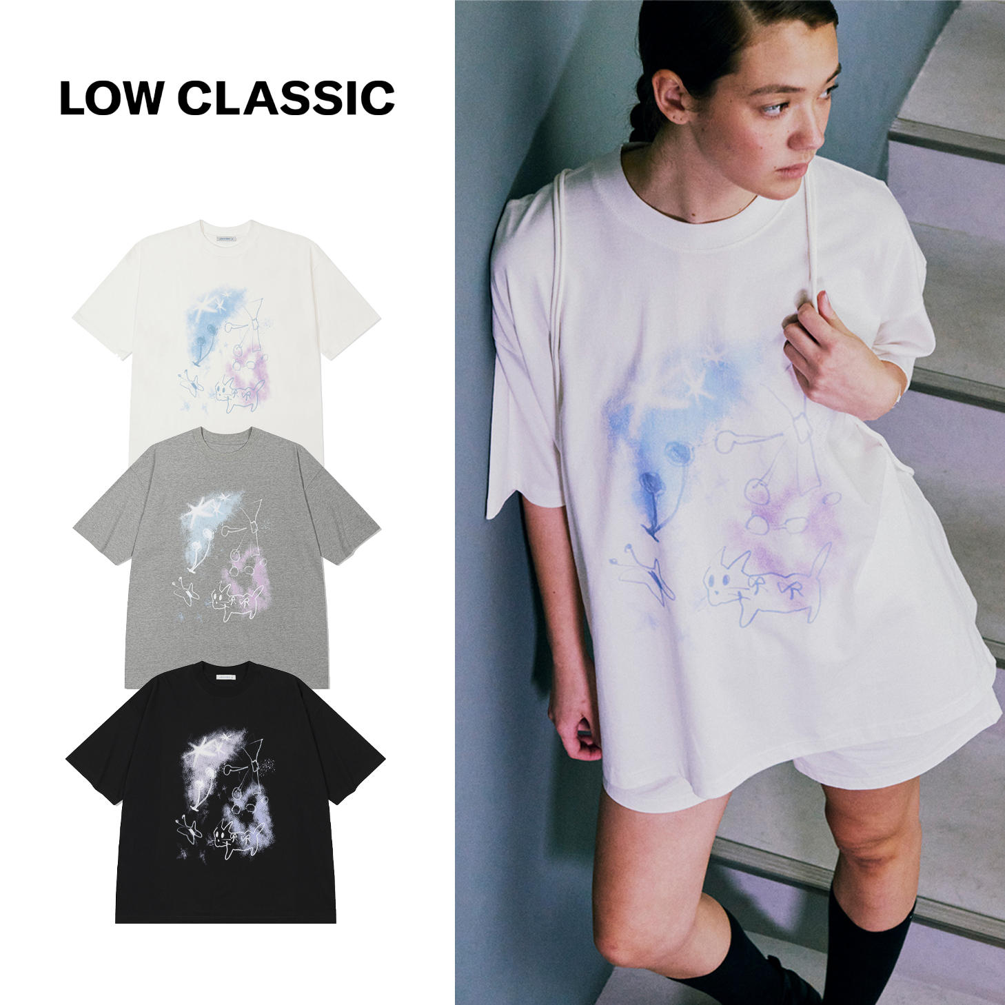 Tシャツ・カットソー LOW CLASSIC : 25SS / PARK OVERSIZED T-SHIRT (3COLORS)