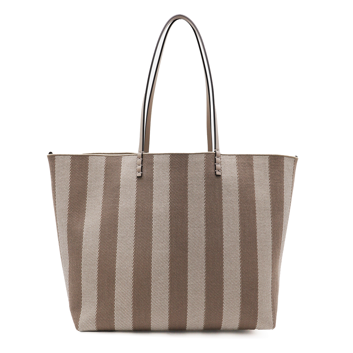 【関税・送料込み】FENDI BEIGE BROWN COTTON ROLL LARGE TOTES
