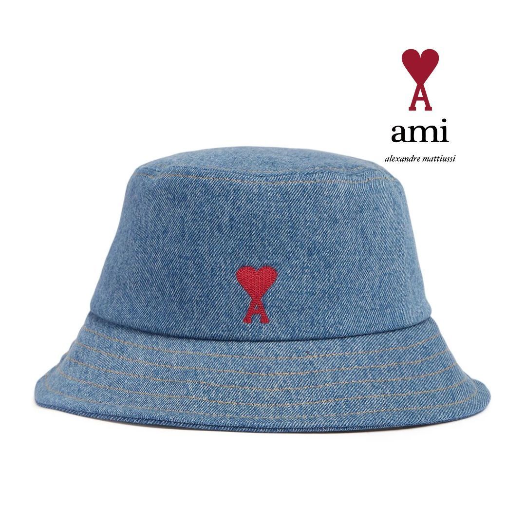 【国内発送】AMI PARIS(アミ パリス) デニムバケットハット