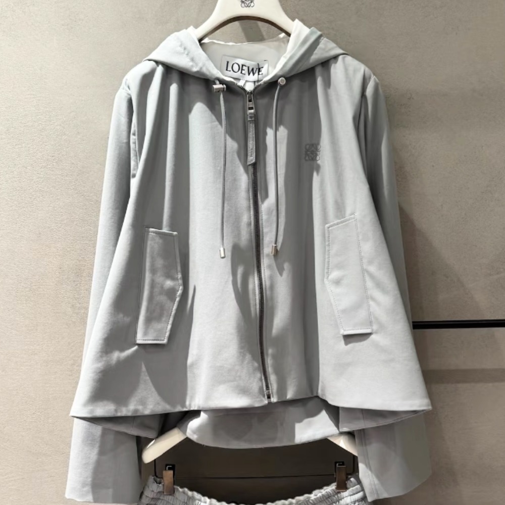 《大人かわいい》【LOEWE】フーデッド ジャケット コットン ロゴ