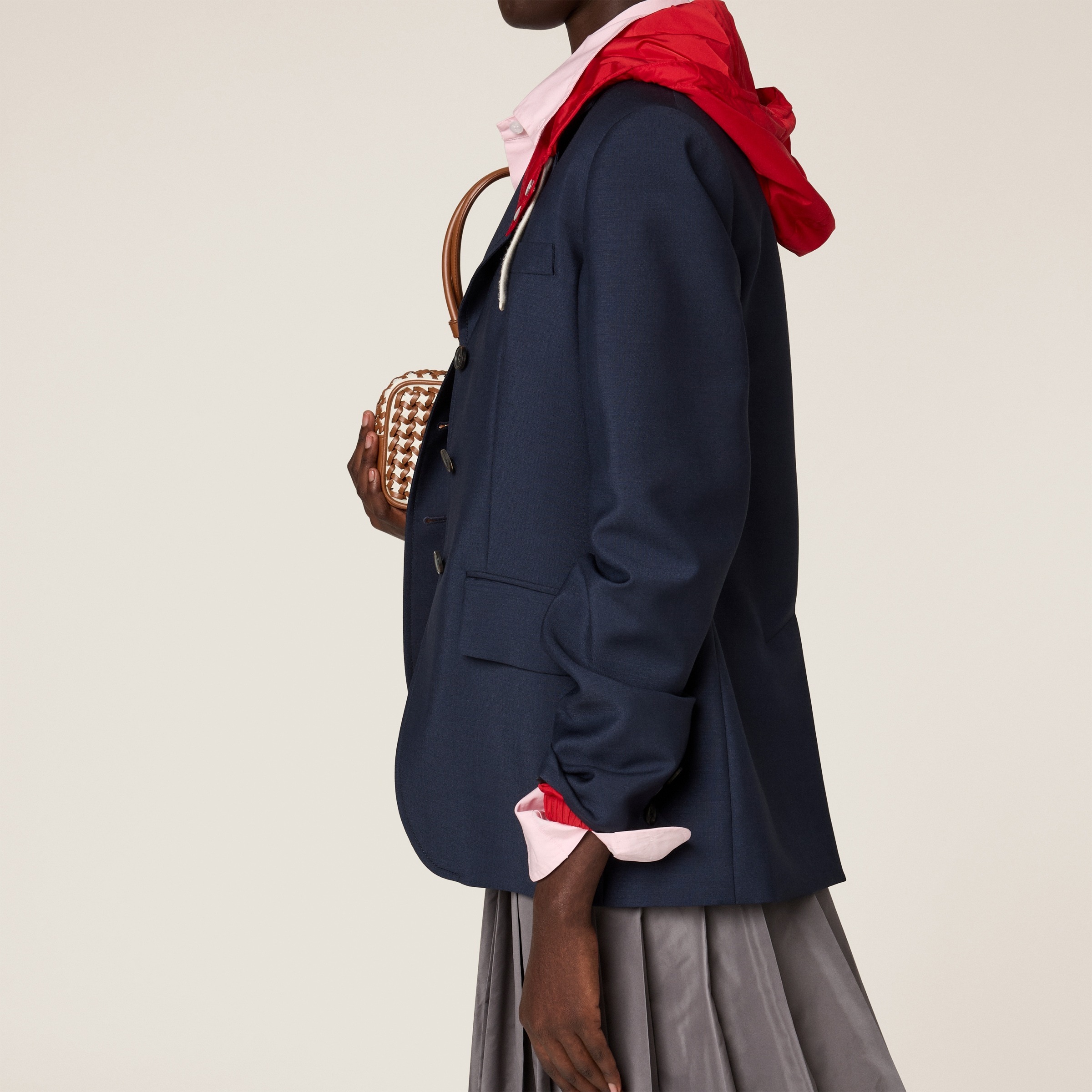 《大人カジュアル》【MiuMiu】モヘアテクニカルポンジジャケット