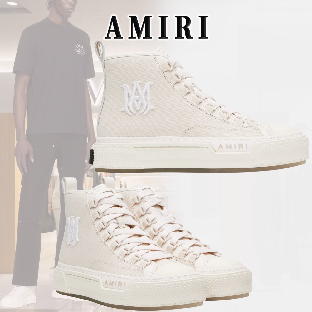 【個性を放つ】AMIRI MA Court ハイカットスニーカー ホワイト