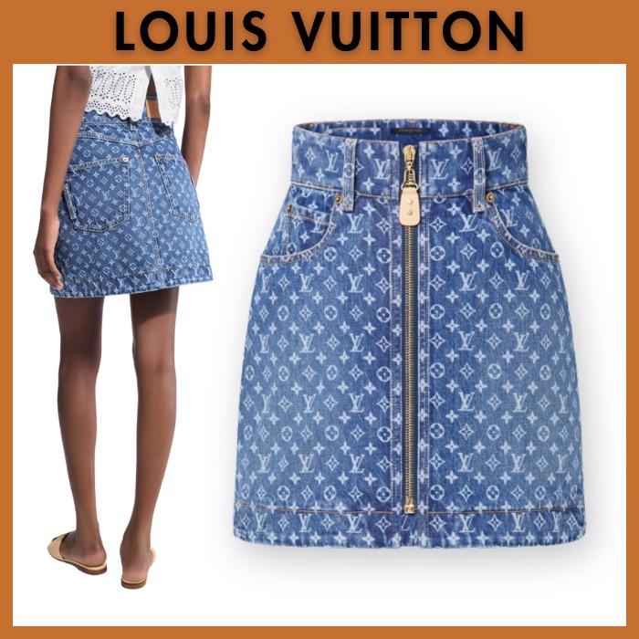 グラフィカルデニム☆Louis Vuitton☆モノグラム ミニスカート