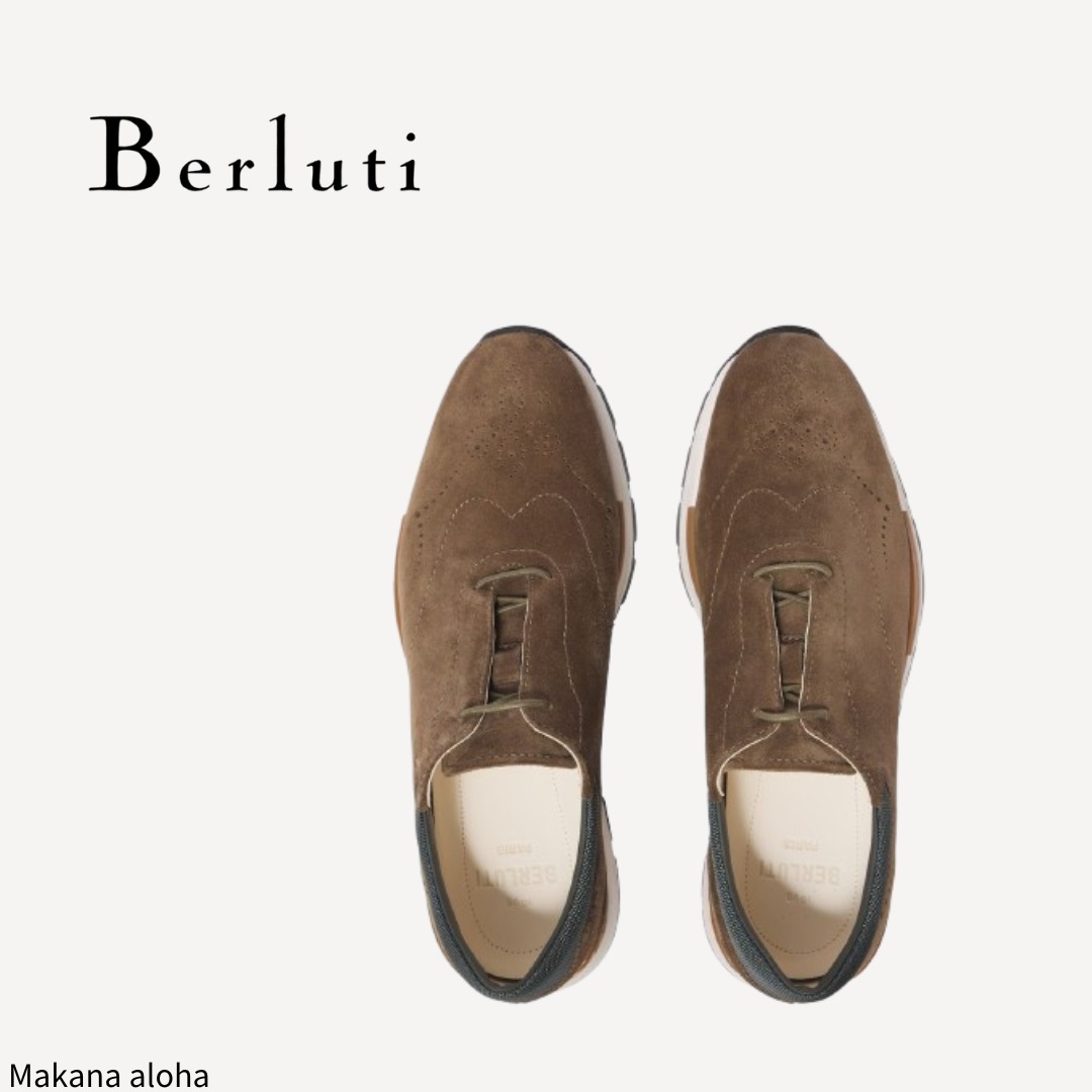 ◆関税込◆【Berluti】 Scritto suede slip-on sneakers