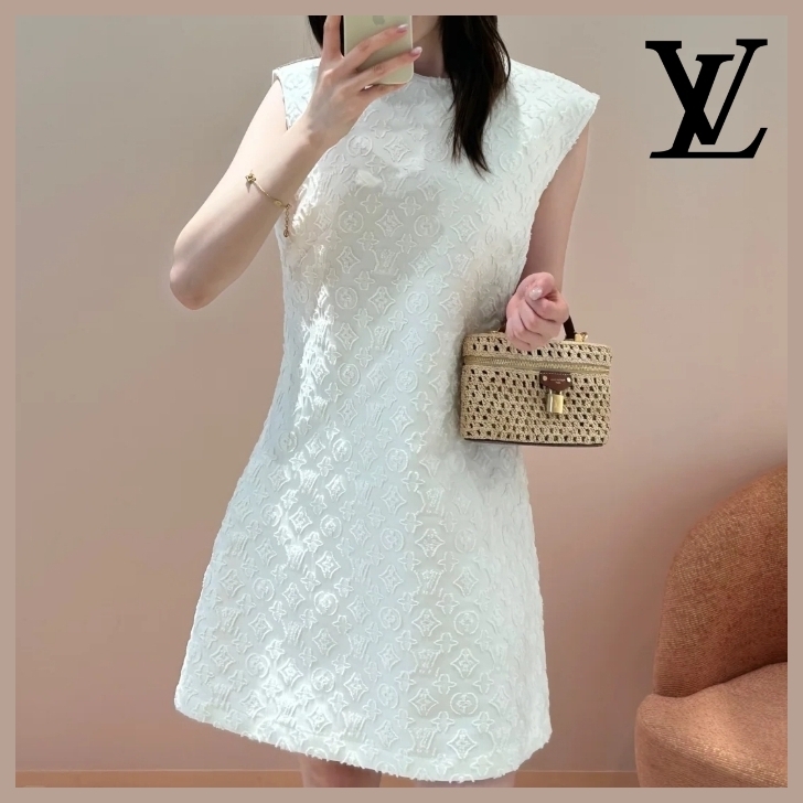 【モノグラム】Louis Vuitton フラワー柄パイル地ポロワンピース