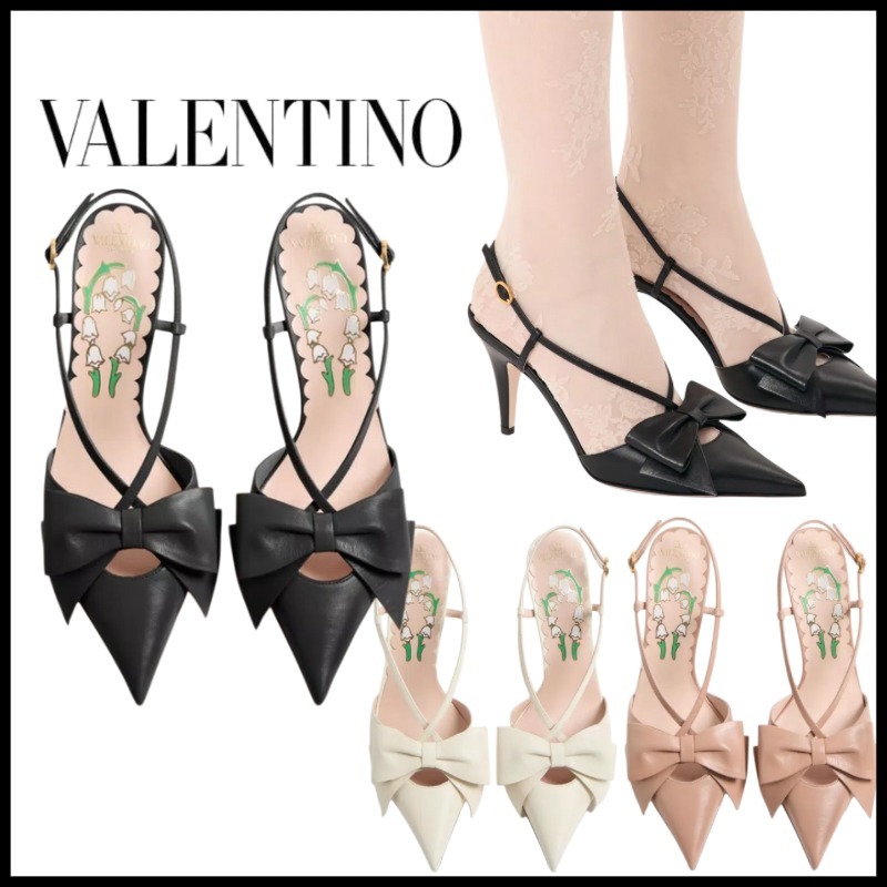 ★VALENTINO★ボウワウ キッドスキン スリングバックパンプス