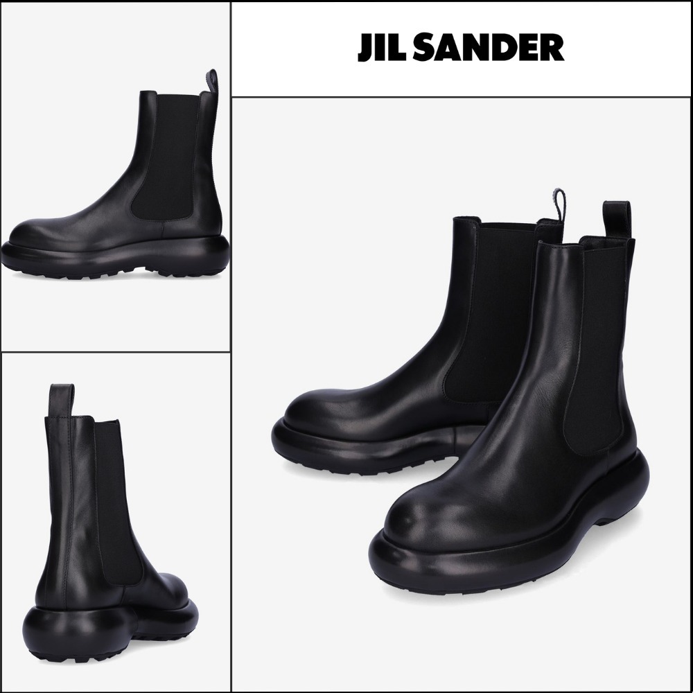 【Jil Sander】Chunky Leather Chelsea Boots Black