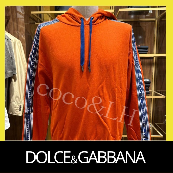 Dolce&Gabbana DGロゴテープ コットン混紡 オレンジ パーカー