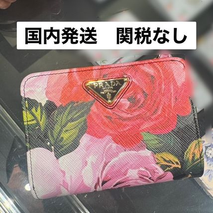 大人気★ PRADA 花柄 折りたたみ財布 現地価格セール 花柄 PRADA(プラダ) 財布・小物(レディース