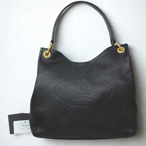 美品【プラダ】レザーショルダーバッグ ビジネスバッグ A4