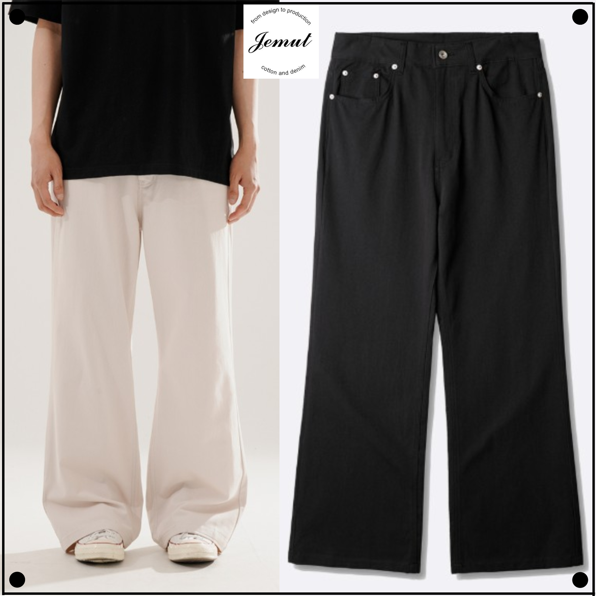 JemutのLost Flare Cotton Pants 全2色
